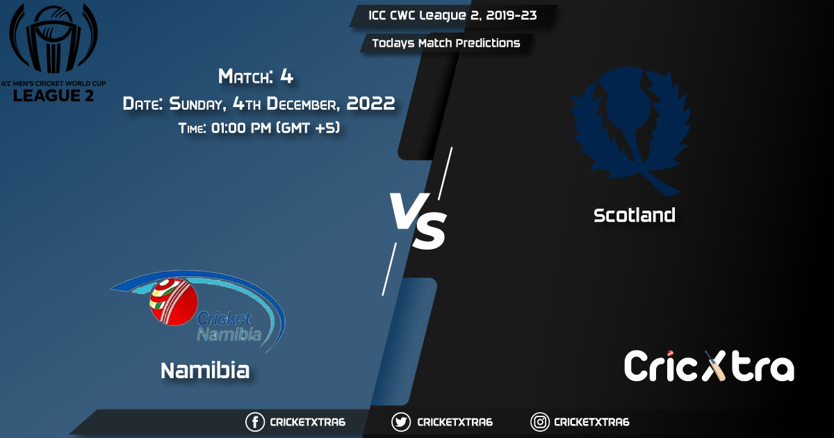 ICC CWC League 2, 2019-23, NAM vs SCO 4th Match Prediction, Fantasy Cricket Tips, Pitch Report and Injury Update