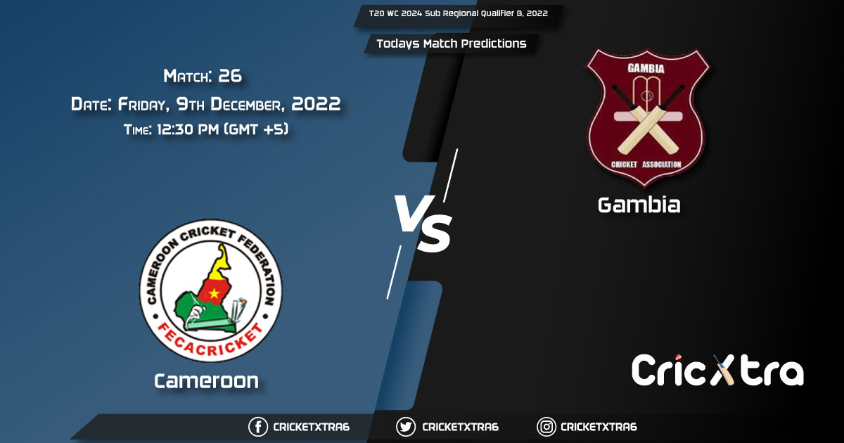 T20 WC 2024 Sub Regional Qualifier B, 2022, CMR vs GAM 26th Match Prediction, Fantasy Cricket Tips, Pitch Report and Injury Update